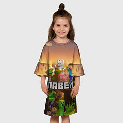 Платье клеш для девочки Павел Minecraft, цвет: 3D-принт — фото 2