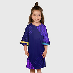 Платье клеш для девочки Линии и точки, цвет: 3D-принт — фото 2