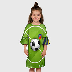 Платье клеш для девочки Atletico madrid Мяч, цвет: 3D-принт — фото 2