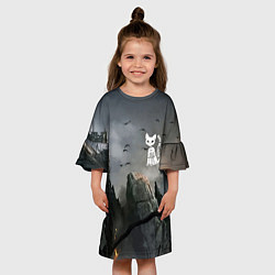 Платье клеш для девочки Happy Halloween - Castle, цвет: 3D-принт — фото 2