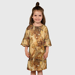 Платье клеш для девочки Натуральные древесные стружки опилки, цвет: 3D-принт — фото 2