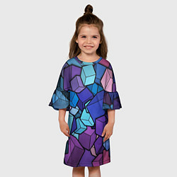 Платье клеш для девочки Цветные кубы, цвет: 3D-принт — фото 2