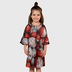 Платье клеш для девочки Фон из киндер сюрприз, цвет: 3D-принт — фото 2
