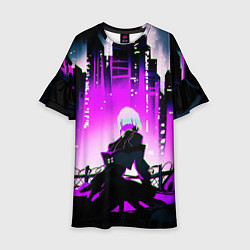 Платье клеш для девочки Люси из аниме Cyberpunk Edgerunners, цвет: 3D-принт