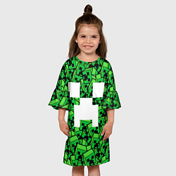 Платье клеш для девочки Головы криперов - Майнкрафт, цвет: 3D-принт — фото 2
