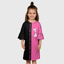 Платье клеш для девочки Blackpink сердечко, цвет: 3D-принт — фото 2