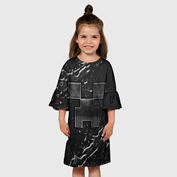 Платье клеш для девочки Minecraft black, цвет: 3D-принт — фото 2