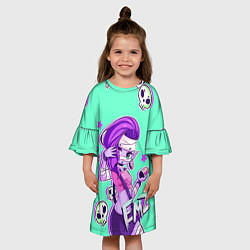 Платье клеш для девочки Эмз из Бравл Старс, цвет: 3D-принт — фото 2