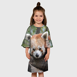 Платье клеш для девочки Красная панда, цвет: 3D-принт — фото 2