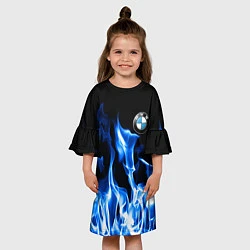 Платье клеш для девочки BMW fire, цвет: 3D-принт — фото 2
