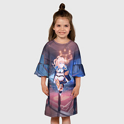 Платье клеш для девочки Джинн в примогеме, цвет: 3D-принт — фото 2