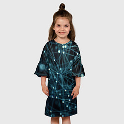 Платье клеш для девочки Молекулы, цвет: 3D-принт — фото 2