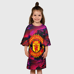 Платье клеш для девочки Manchester United, цвет: 3D-принт — фото 2