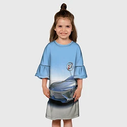 Платье клеш для девочки Buick concept в пустыне, цвет: 3D-принт — фото 2