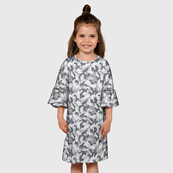 Платье клеш для девочки Камуфляж зимний мелкий, цвет: 3D-принт — фото 2