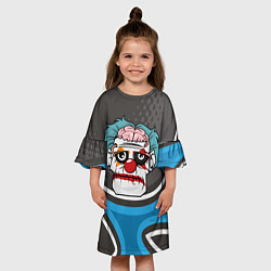 Платье клеш для девочки Клоун - зомби, цвет: 3D-принт — фото 2
