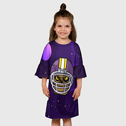 Платье клеш для девочки Зомби в каске, цвет: 3D-принт — фото 2
