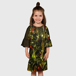 Платье клеш для девочки Нарядная новогодняя елка, цвет: 3D-принт — фото 2