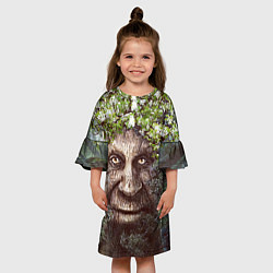 Платье клеш для девочки Мудрое Таинственное Дерево, цвет: 3D-принт — фото 2