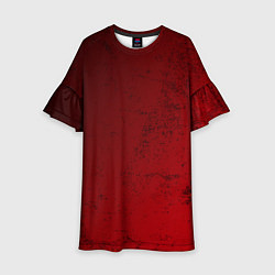 Платье клеш для девочки Темно - красный гранж, цвет: 3D-принт