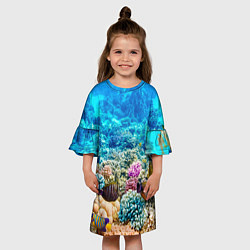 Платье клеш для девочки Дно морское, цвет: 3D-принт — фото 2