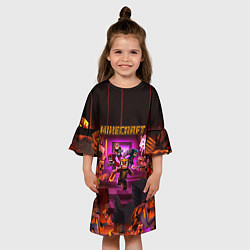 Платье клеш для девочки Minecraft art, цвет: 3D-принт — фото 2