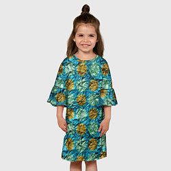 Платье клеш для девочки Фольга от шоколадной конфеты - текстура, цвет: 3D-принт — фото 2