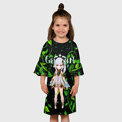 Платье клеш для девочки Нахида дендро архонт, цвет: 3D-принт — фото 2