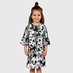Платье клеш для девочки Городской пиксель камуфляж, цвет: 3D-принт — фото 2