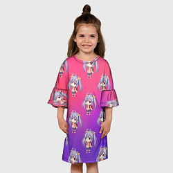Платье клеш для девочки Узор с Рэнгэ - Деревенская глубинка, цвет: 3D-принт — фото 2