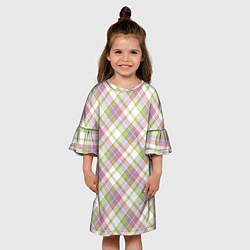 Платье клеш для девочки Шотланская клетка, цвет: 3D-принт — фото 2