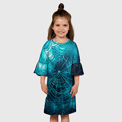 Платье клеш для девочки Halloween паутина, цвет: 3D-принт — фото 2
