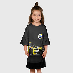 Платье клеш для девочки BMW Motorsport - Racing team, цвет: 3D-принт — фото 2