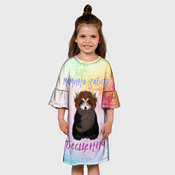Платье клеш для девочки Мама -панда, цвет: 3D-принт — фото 2