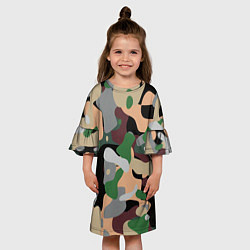 Платье клеш для девочки Абстрактная бархатная аппликация, цвет: 3D-принт — фото 2