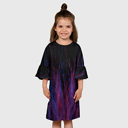 Платье клеш для девочки Абстрактный мех, цвет: 3D-принт — фото 2