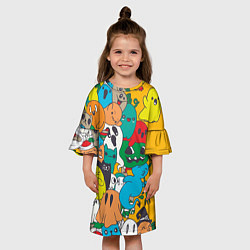 Платье клеш для девочки Дом с приведениями, цвет: 3D-принт — фото 2