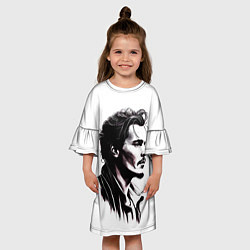 Платье клеш для девочки Джонни Депп - рисунок, цвет: 3D-принт — фото 2