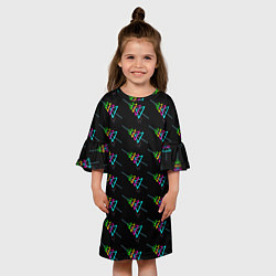 Платье клеш для девочки Colored triangles, цвет: 3D-принт — фото 2