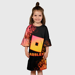 Платье клеш для девочки Roblox logo gradient, цвет: 3D-принт — фото 2