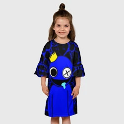 Платье клеш для девочки Радужные друзья - персонаж Синий, цвет: 3D-принт — фото 2