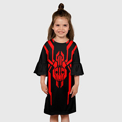 Платье клеш для девочки Кибер паук с черепом, цвет: 3D-принт — фото 2