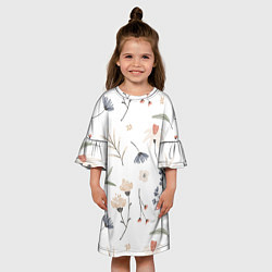 Платье клеш для девочки Цветочный Узор, цвет: 3D-принт — фото 2