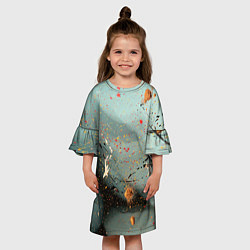 Платье клеш для девочки Светлый туман и разные краски, цвет: 3D-принт — фото 2