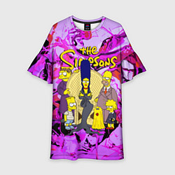 Платье клеш для девочки The flighty Simpsons family, цвет: 3D-принт