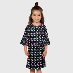 Платье клеш для девочки Glitch свитер с оленями, цвет: 3D-принт — фото 2