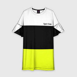 Детское платье Sport - полосатый желтый черный белый