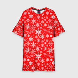 Платье клеш для девочки Merry christmas new year, цвет: 3D-принт