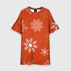 Платье клеш для девочки Orange snow, цвет: 3D-принт