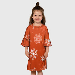 Платье клеш для девочки Orange snow, цвет: 3D-принт — фото 2